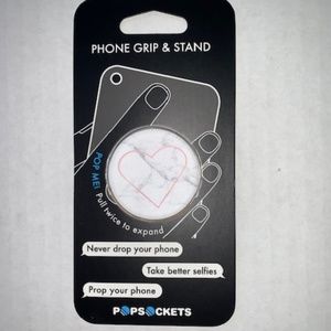 NWT Pink Granite Heart Popsocket